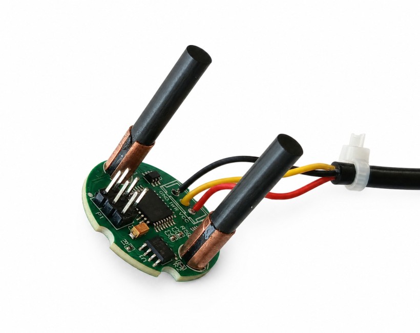 Detail of the probes inserted into and glued to the clips